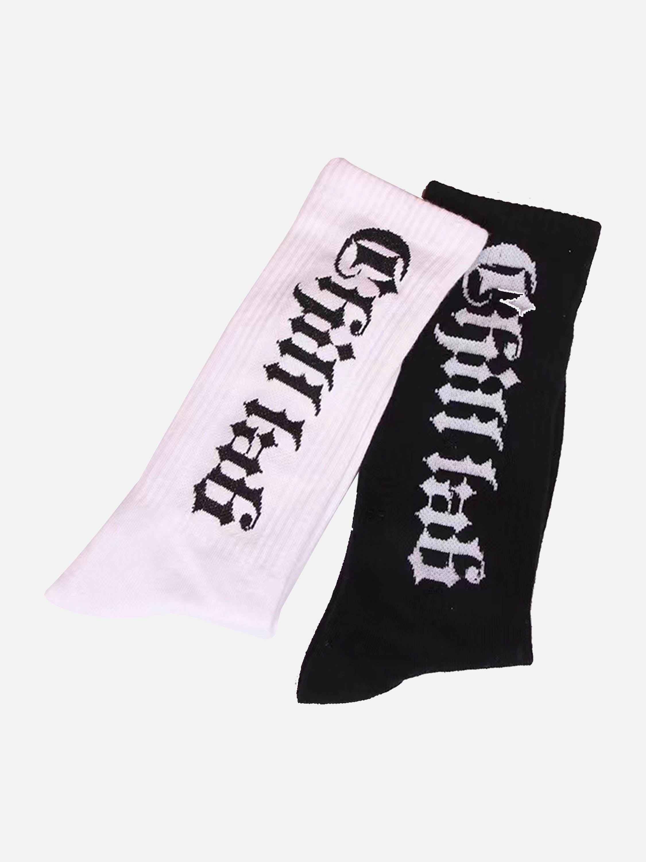 Street Hip Hop Gothic Font Stockings - 2377