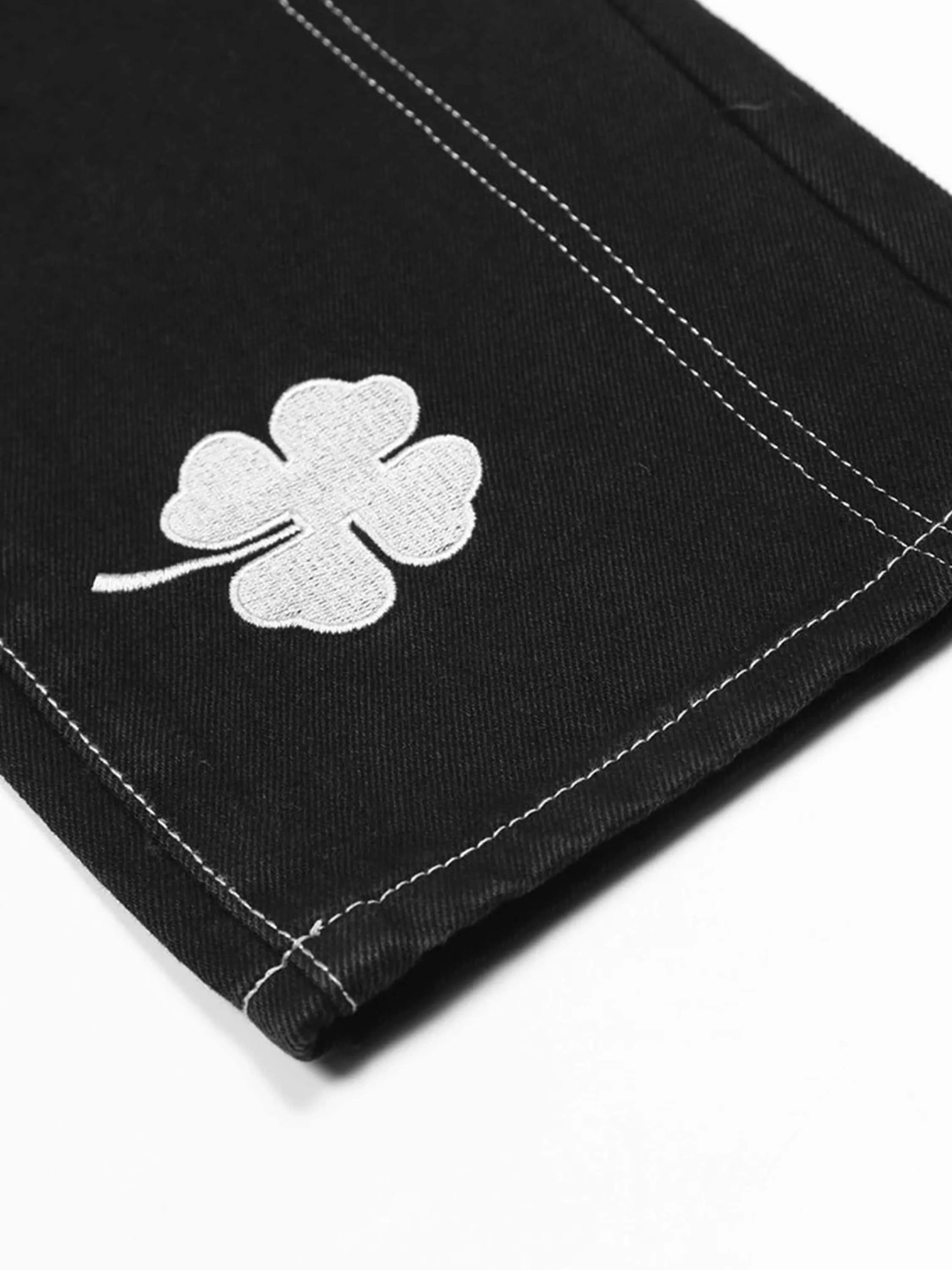 Lucky Clover Embroidered Jeans -2203