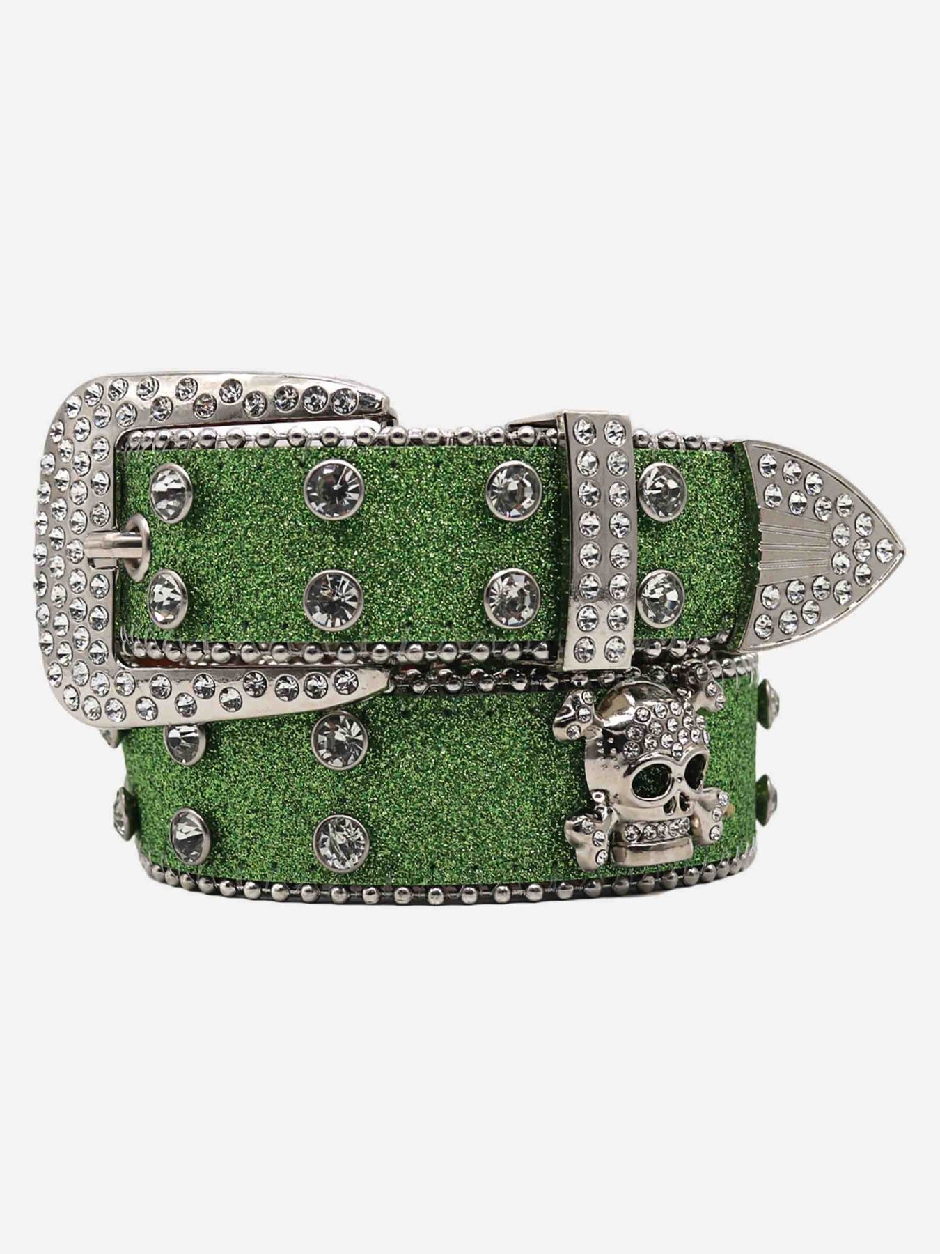 Rhinestone Skull Belt - 2349