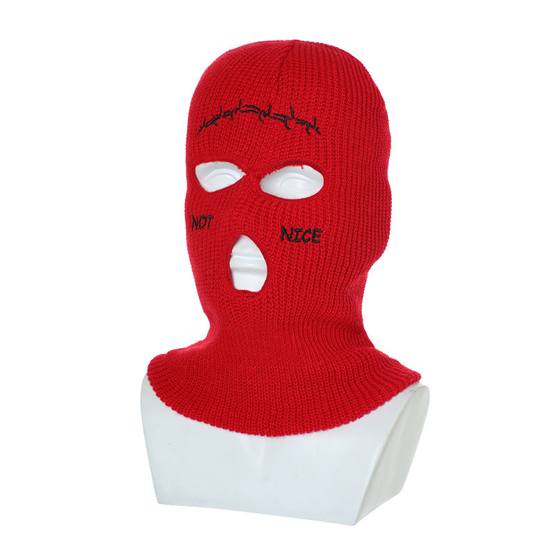 Retro Hip-hop Fun Knitted Warm Ear Protection Mask Headgear - 2361