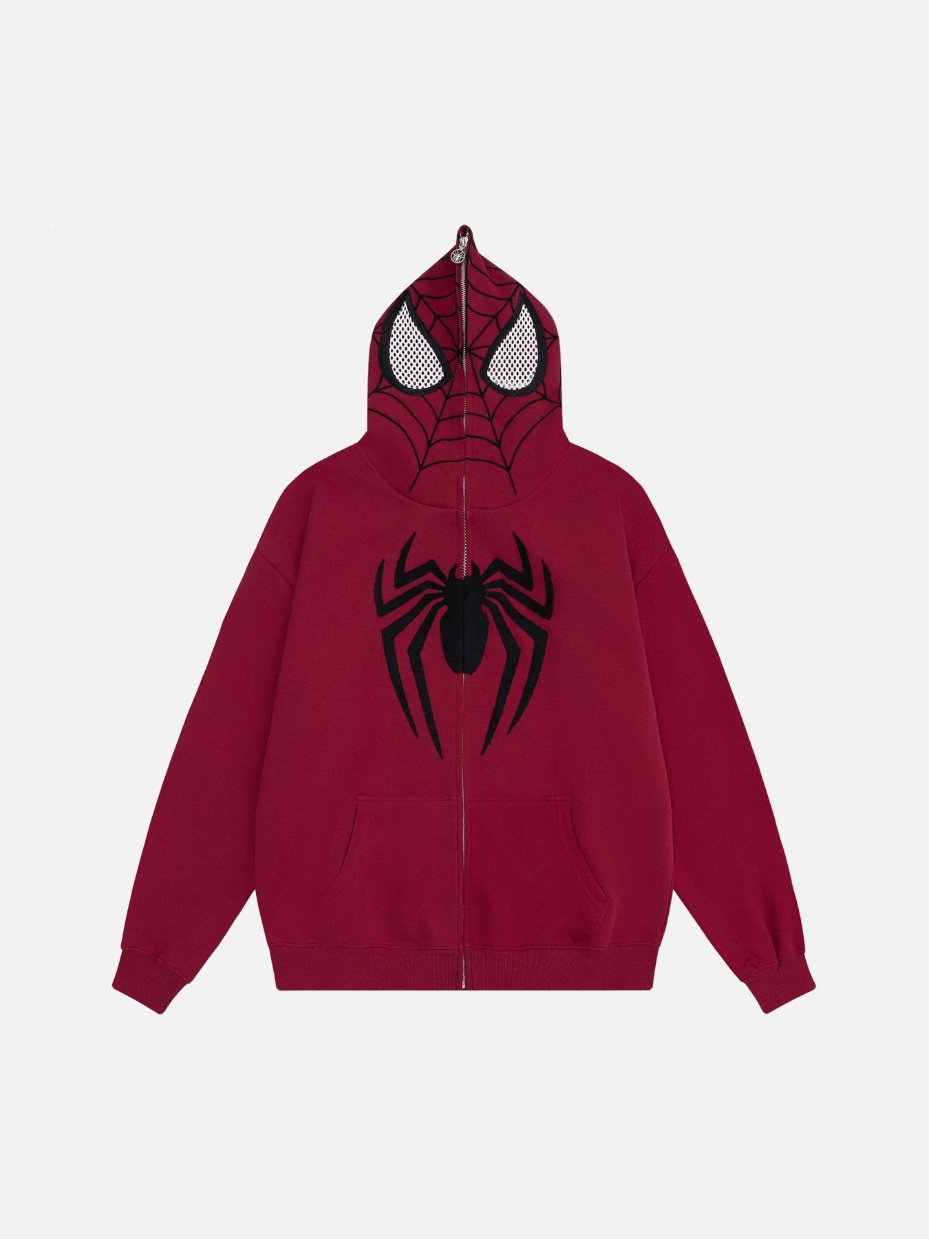 Spider Web Embroidery Eye Viewable Hoodie - 2326