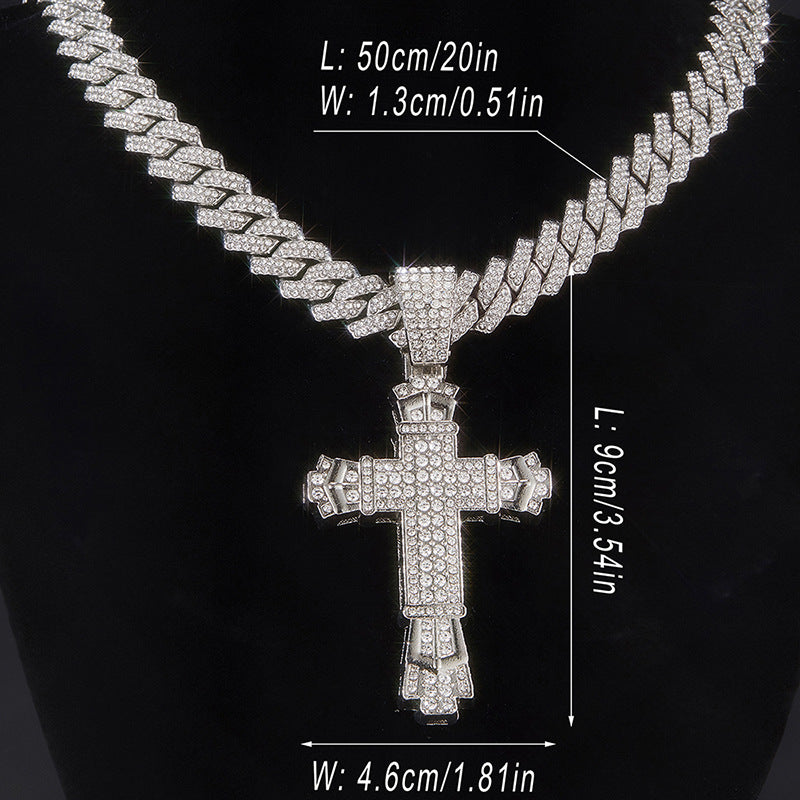 Diamond Large Cross Necklace - 2387