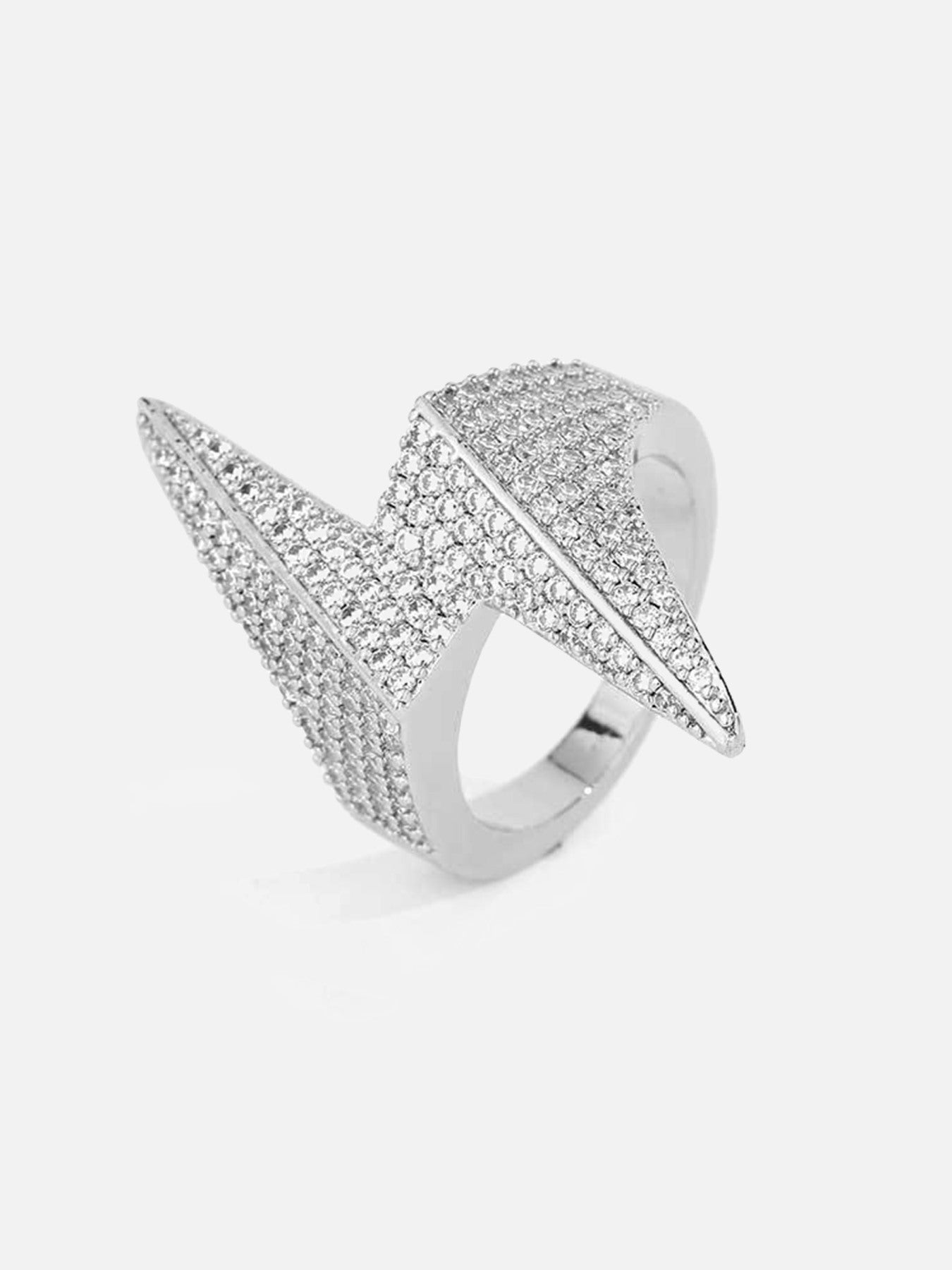 Diamond-shaped Lightning Bolt Zirconia Ring 2397