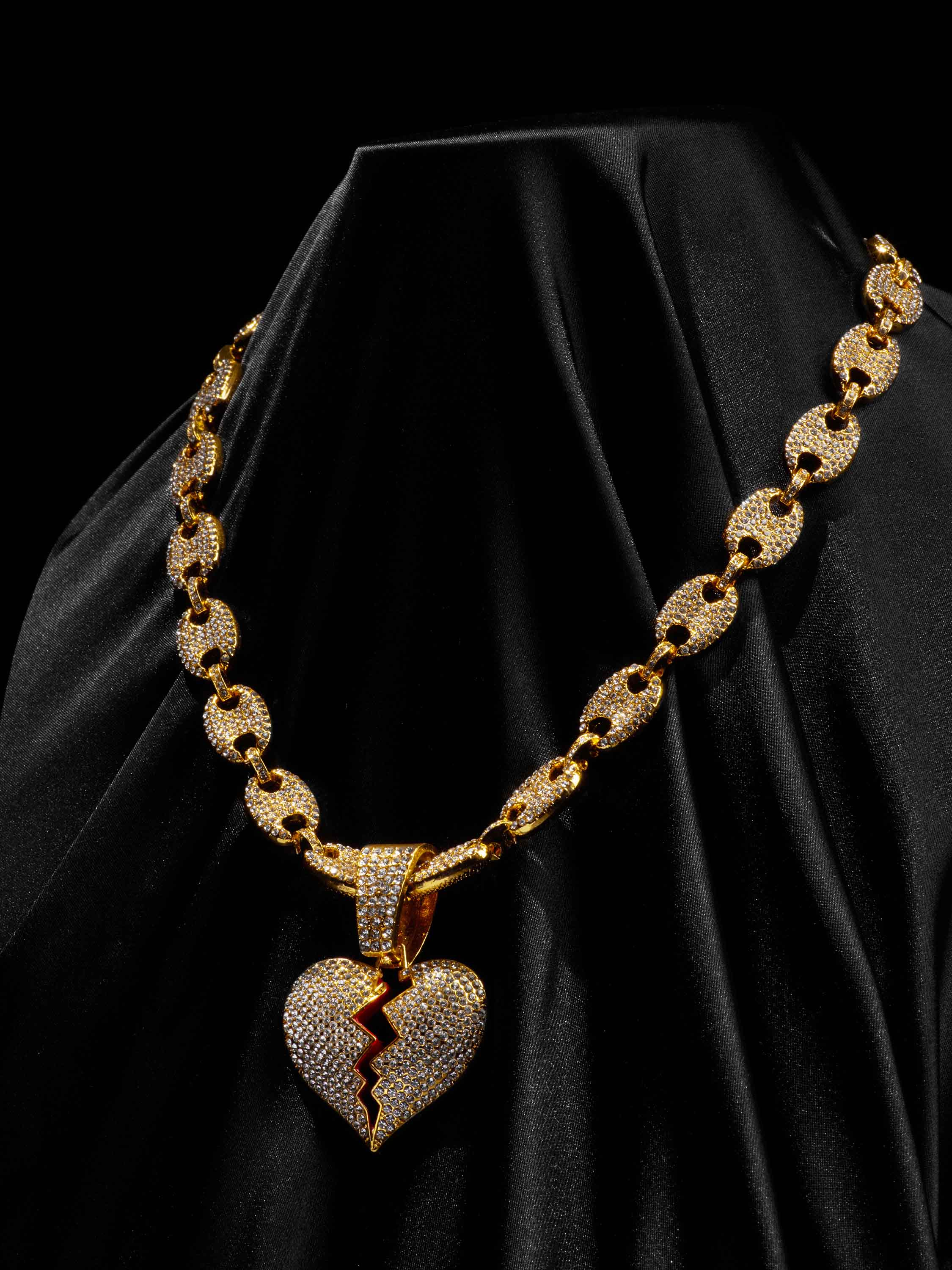 Heartbreak Hip-hop Cuba Chain Necklace-2399