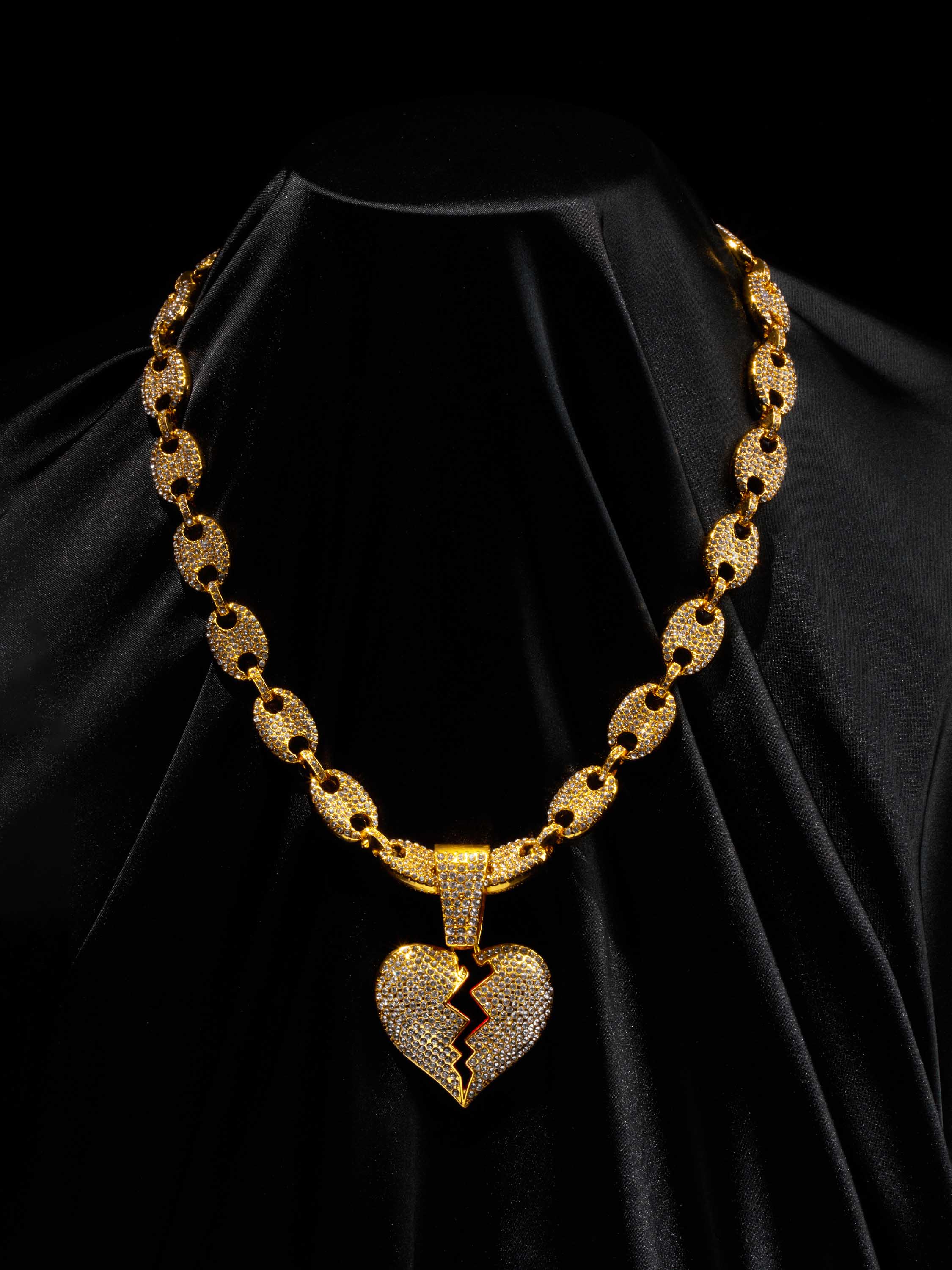 Heartbreak Hip-hop Cuba Chain Necklace-2399