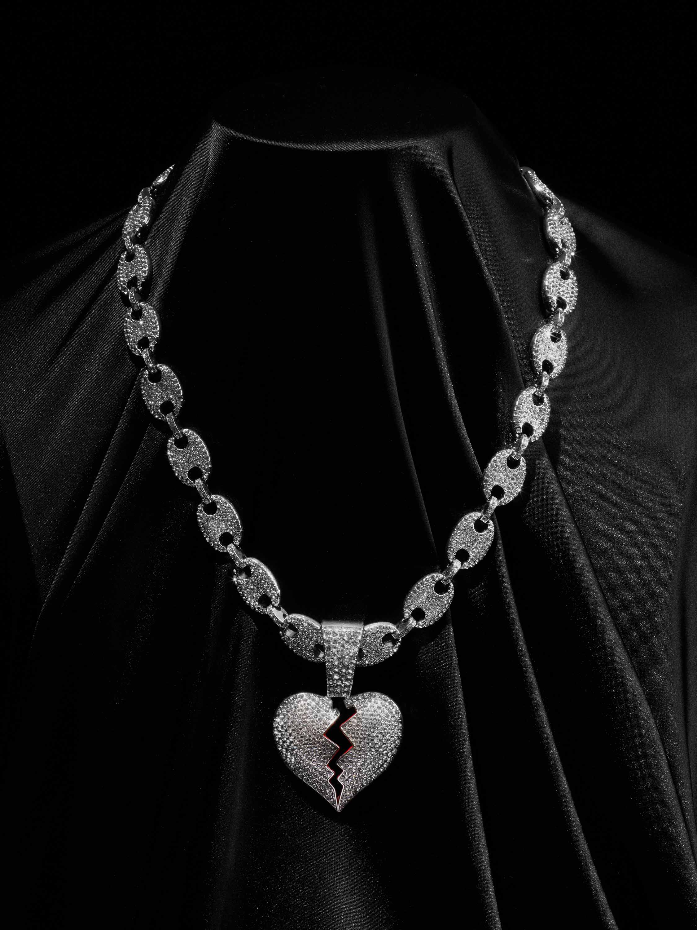 Heartbreak Hip-hop Cuba Chain Necklace-2399