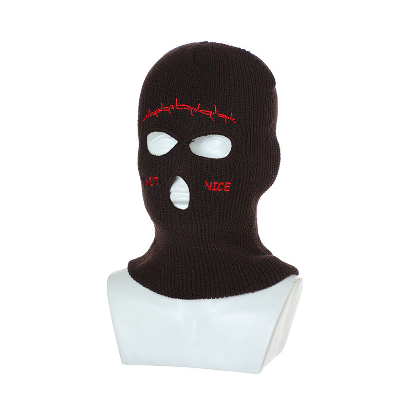 Retro Hip-hop Fun Knitted Warm Ear Protection Mask Headgear - 2361