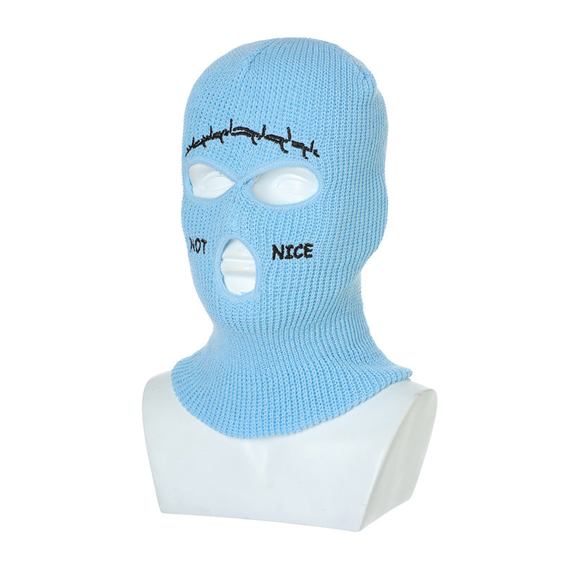 Retro Hip-hop Fun Knitted Warm Ear Protection Mask Headgear - 2361