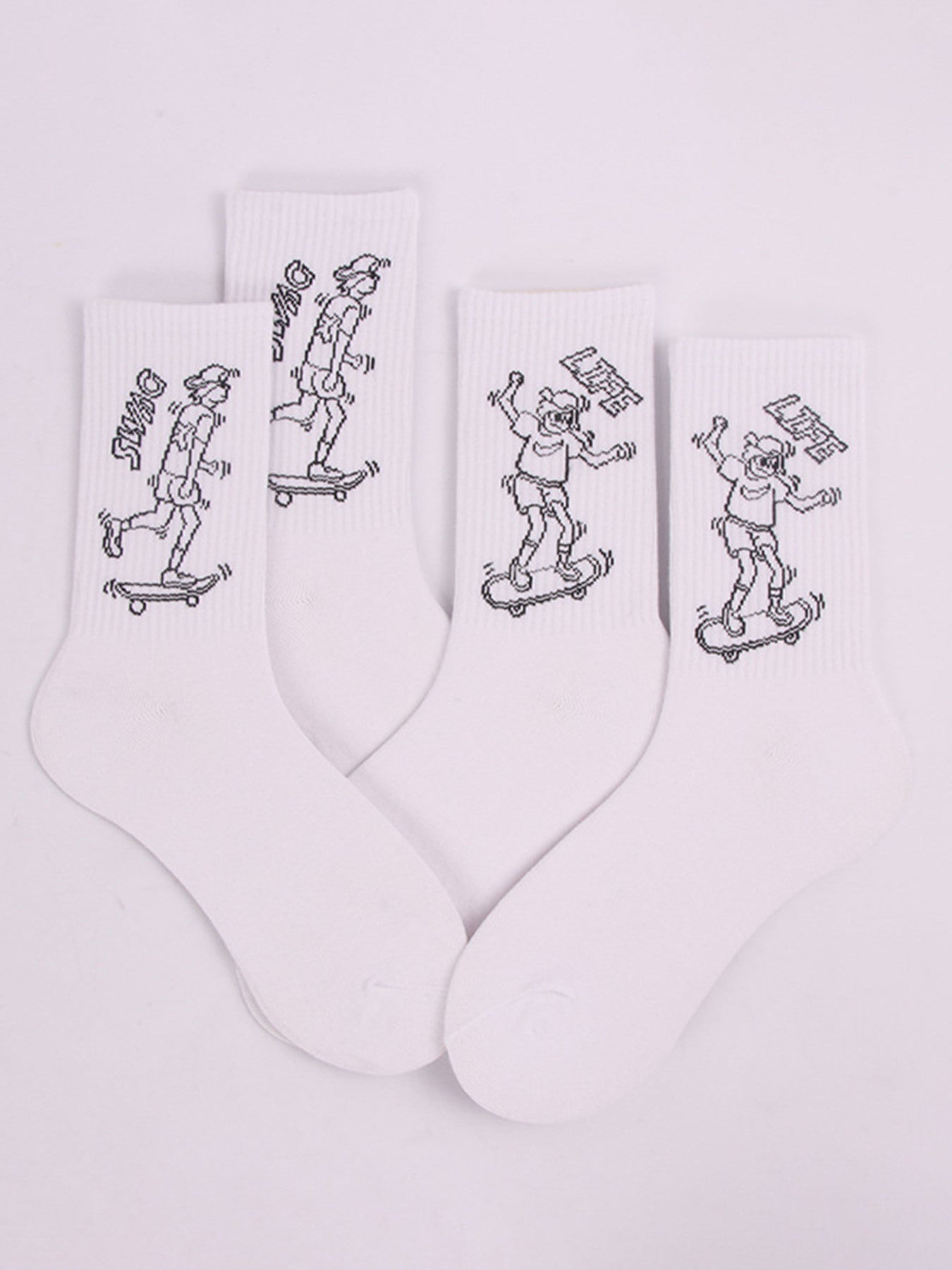 Hip-hop Sketches Of Children's Fun Mid-calf Socks - 2375