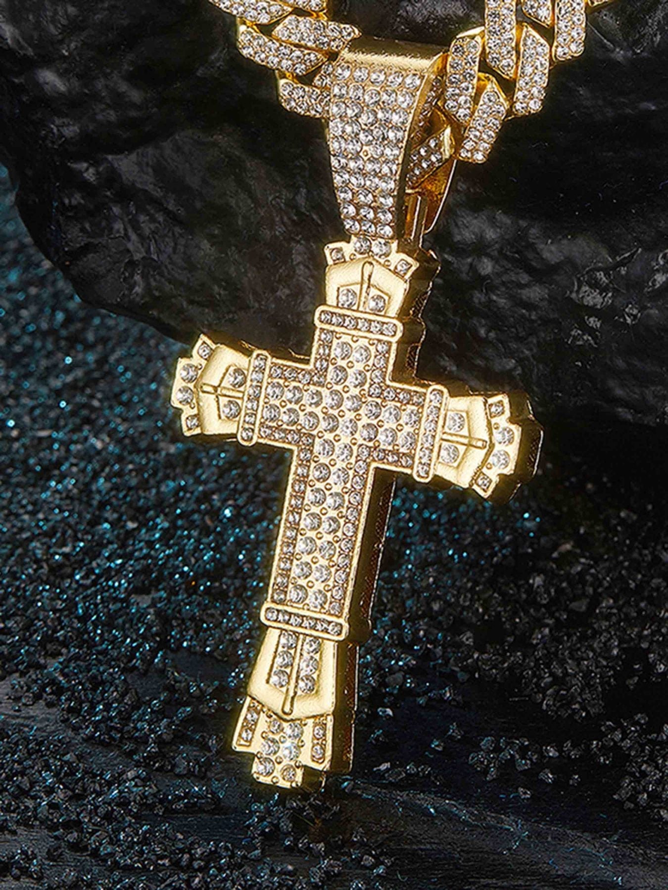 Diamond Large Cross Necklace - 2387