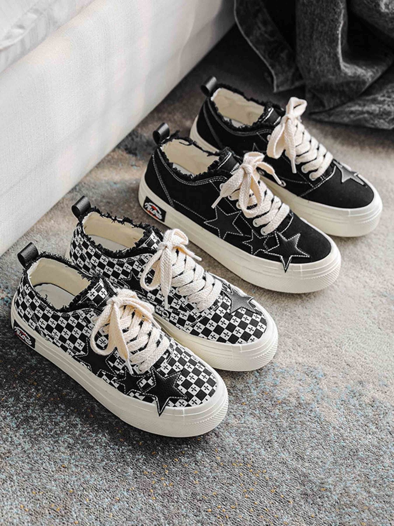 Retro Star Canvas Shoes - 23462