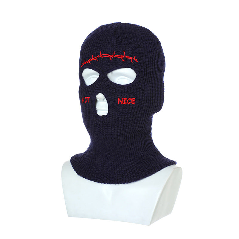 Retro Hip-hop Fun Knitted Warm Ear Protection Mask Headgear - 2361