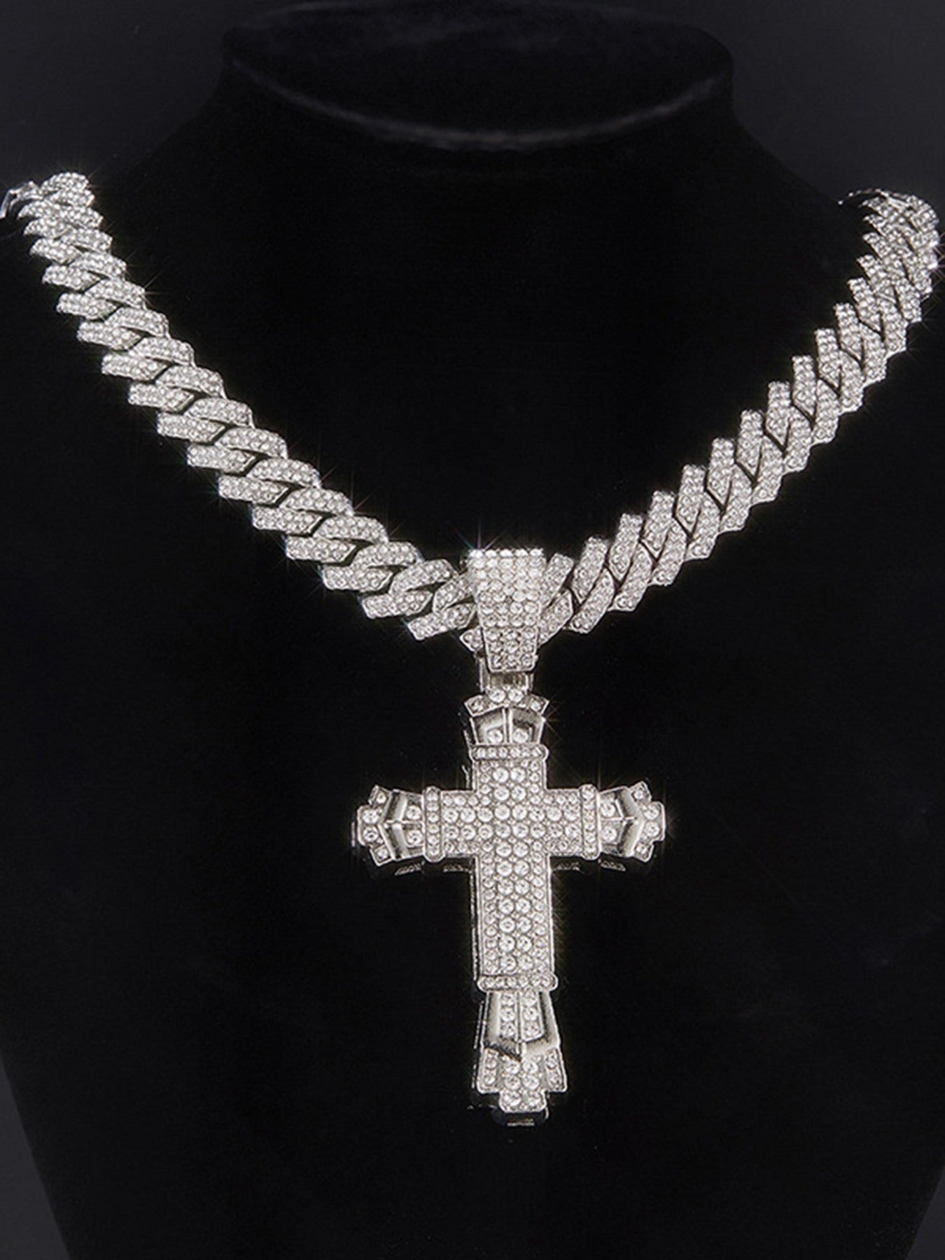 Diamond Large Cross Necklace - 2387