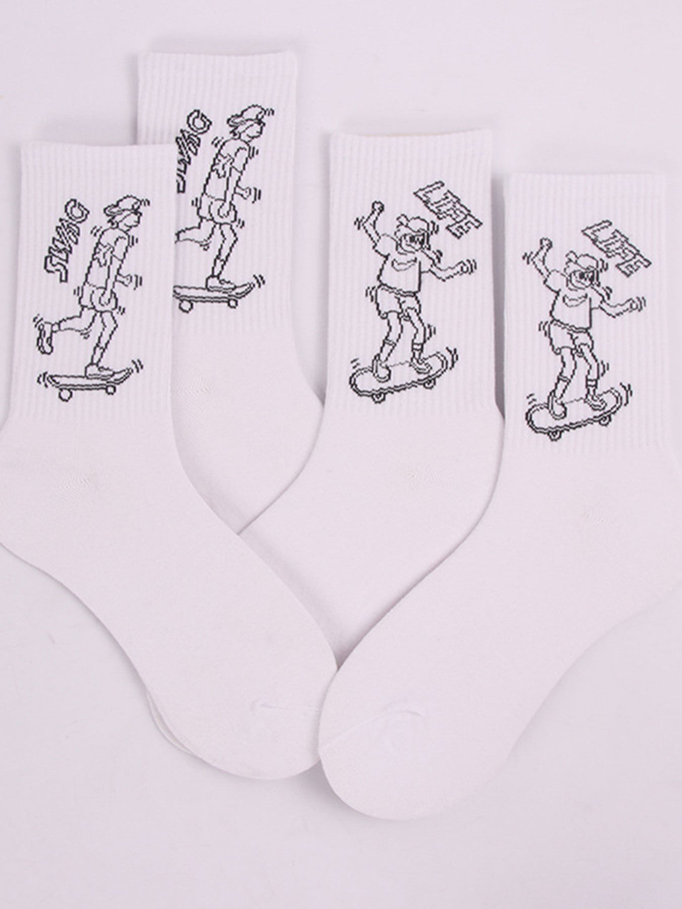 Hip-hop Sketches Of Children's Fun Mid-calf Socks - 2375