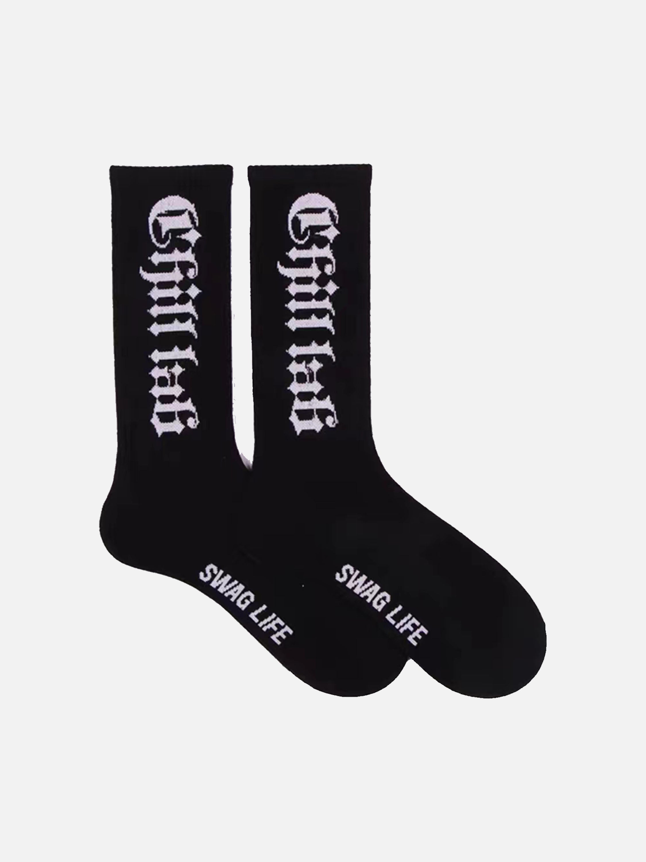 Street Hip Hop Gothic Font Stockings - 2377