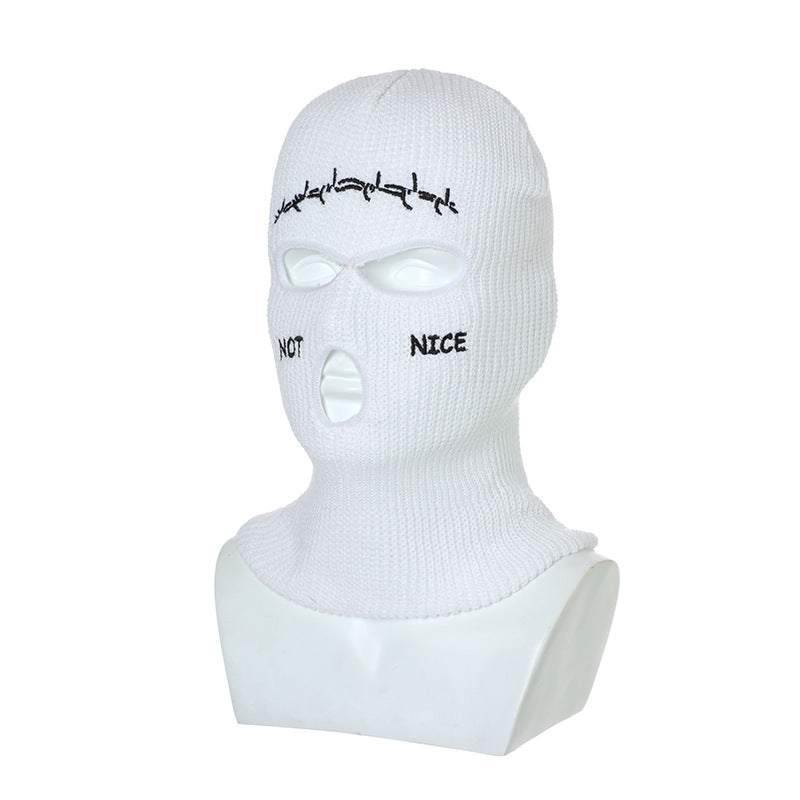 Retro Hip-hop Fun Knitted Warm Ear Protection Mask Headgear - 2361